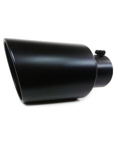 High Temperature Black Coated Diesel Truck Bolt On Exhaust Tip 4" Inlet 7" Outlet 18" Long