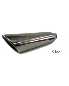 One Universal Angle Cut Stainless Steel Exhaust Tip 2.5" Inlet 4"Outlet 17" Long