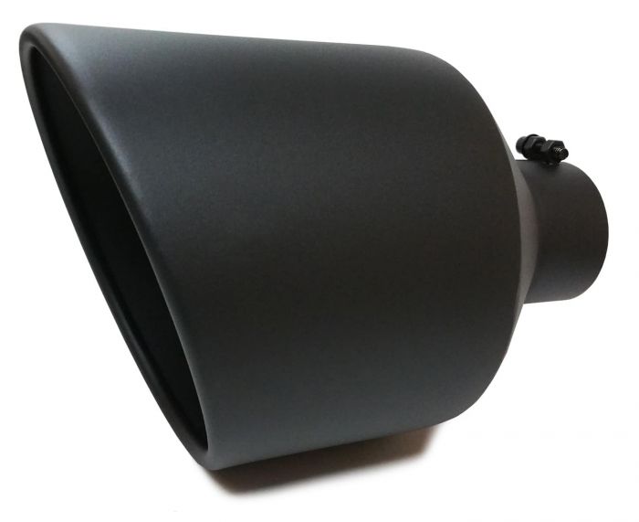Black Bolt On Exhaust Tip Pipe for Diesel Truck 4" Inlet 7" Outlet 15" Long 