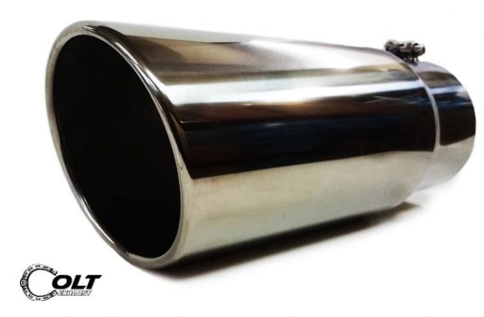 Stainless Truck Angled Black 15 inch Bolt On Exhaust Tip 5 In 6 Out 202530