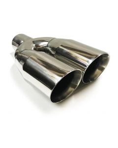 ONE STAINLESS STEEL UNIVERSAL DUAL EXHAUST TIP 3.5